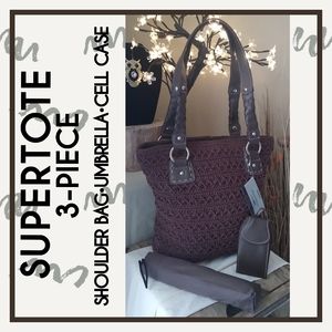 NWT Supertote Heavy Knit Bag w/Accessories